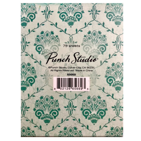 Punch Studio Embellished Mini Notepad ~ Emerald Peacock (65669) - Picture 4 of 4